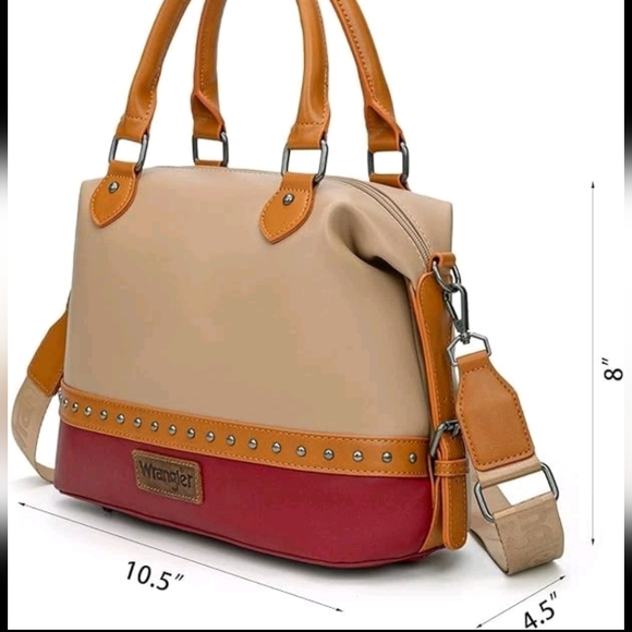 Wrangler Montana West Store Wrangler Tow-tone Satchel Medium Tote Bag and Cros - Picture 7 of 9